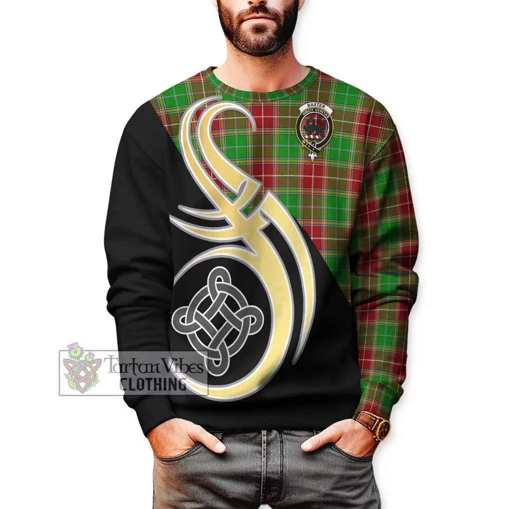 Baxter Modern Tartan Sweatshirt with Family Crest and Celtic Symbol Style