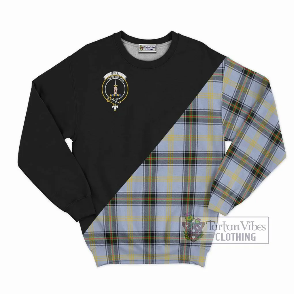 Bell of the Borders Tartan Sweatshirt with Family Crest and Military Logo Style