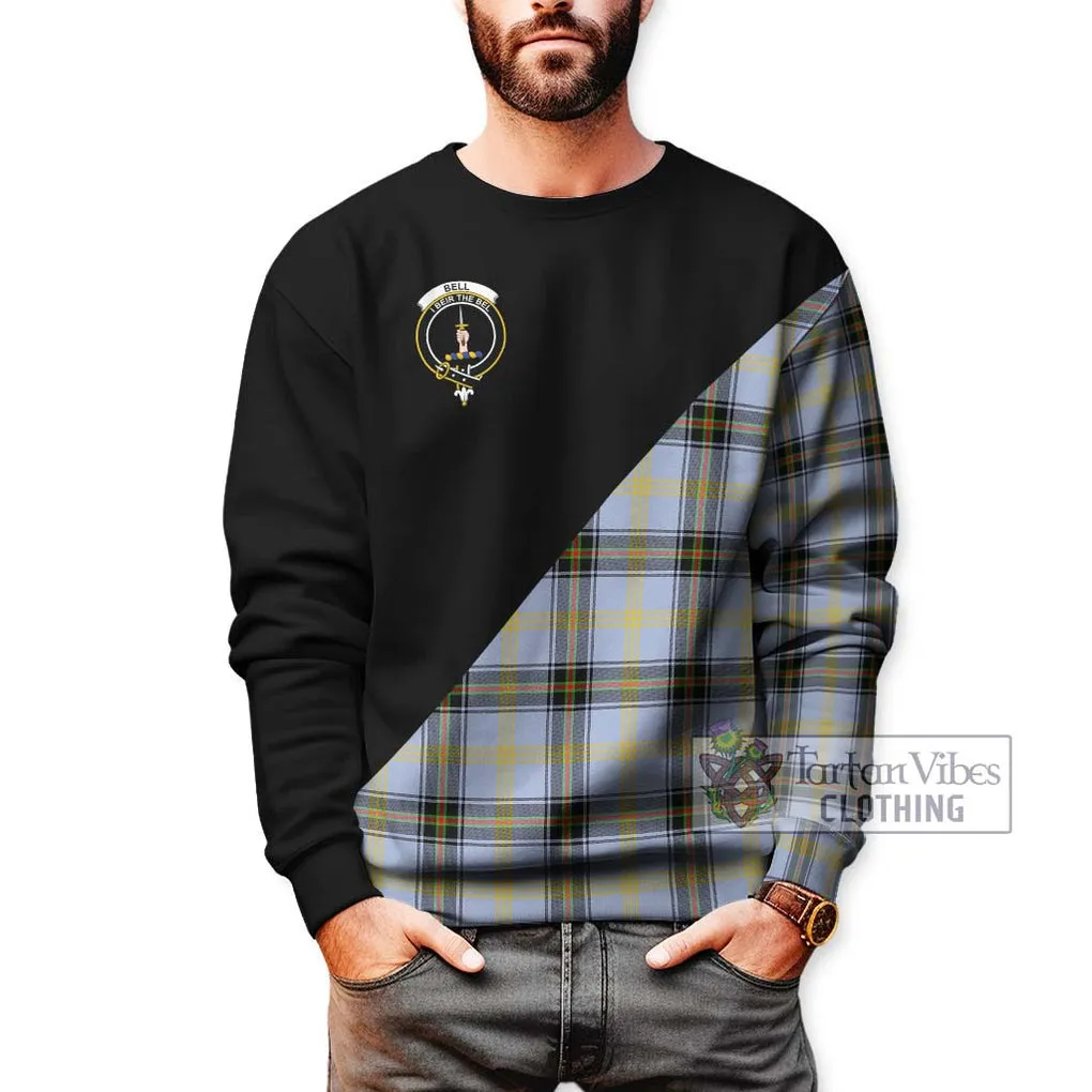 Bell of the Borders Tartan Sweatshirt with Family Crest and Military Logo Style