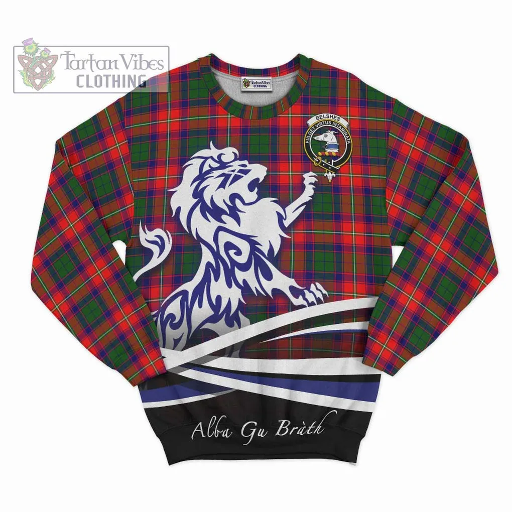 Belshes Tartan Sweatshirt with Alba Gu Brath Regal Lion Emblem