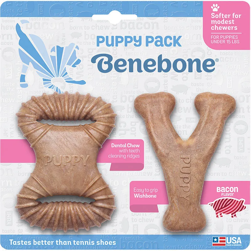 Benebone Puppy Pack Bacon Dental Chew   Wishbone 2-Pack