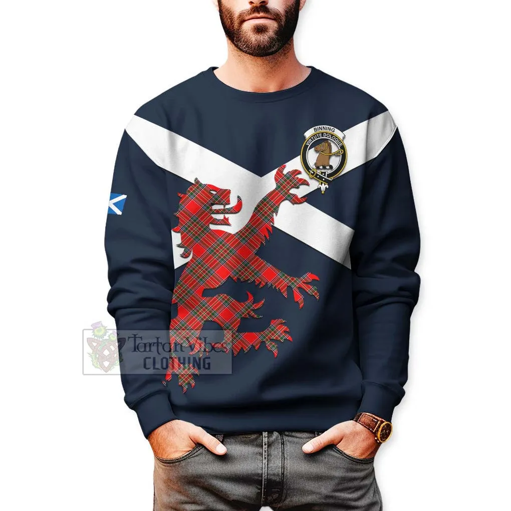 Binning Tartan Lion Rampant Sweatshirt  Proudly Display Your Heritage with Alba Gu Brath and Clan Name