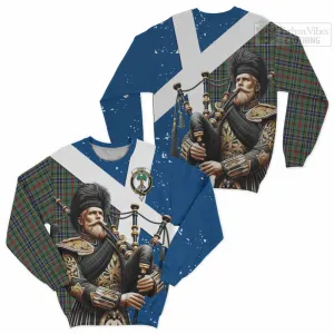 Bisset Tartan Sweatshirt with Family Crest Scottish Bagpiper Vibes