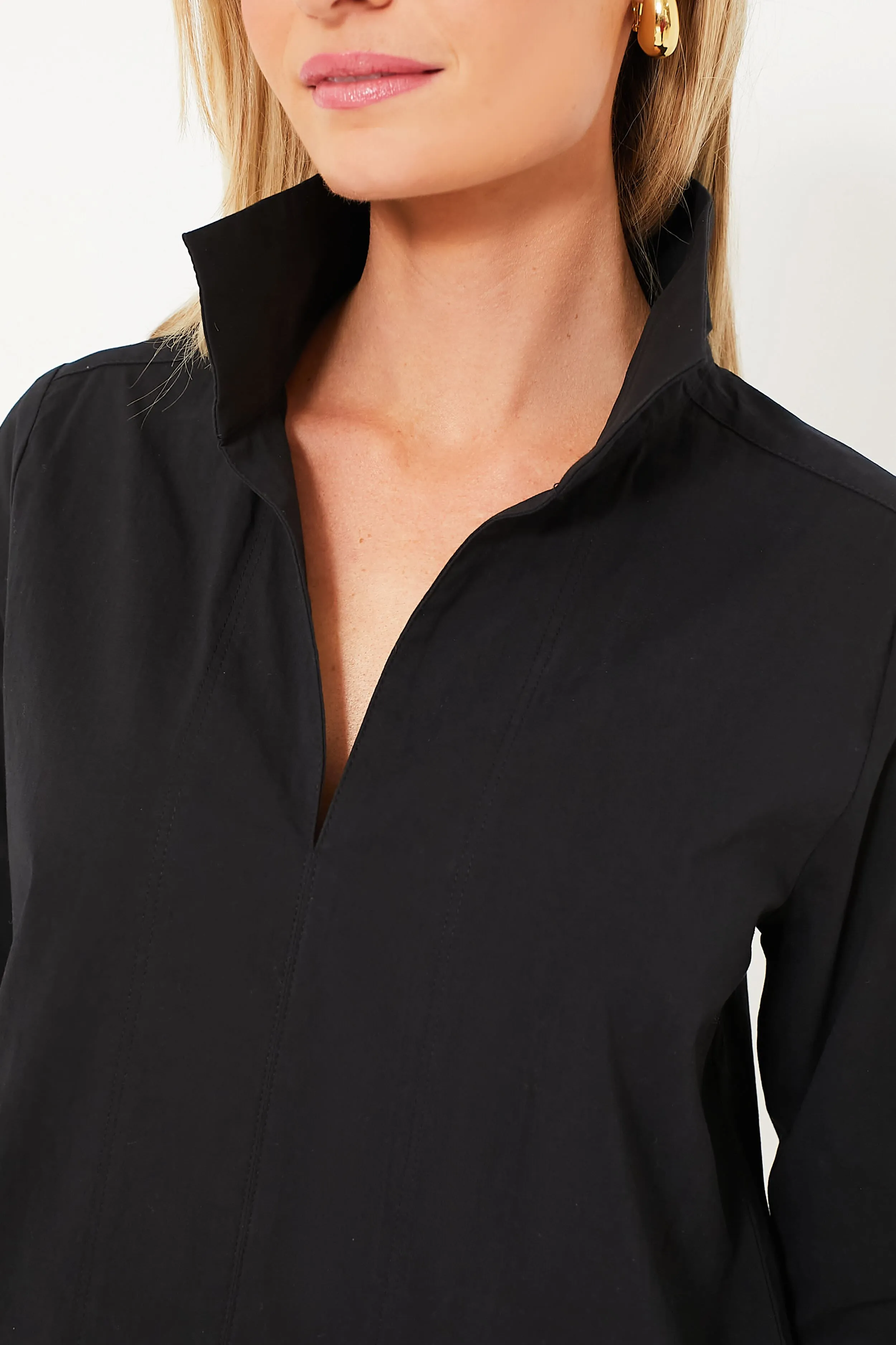 Black Sullivan Stand Collar Blouse