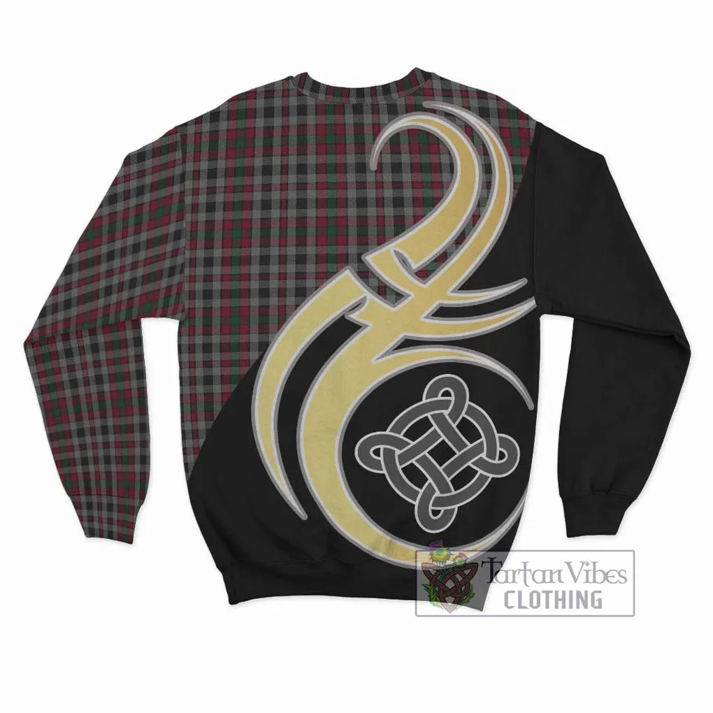 Borthwick Tartan Sweatshirt with Family Crest and Celtic Symbol Style