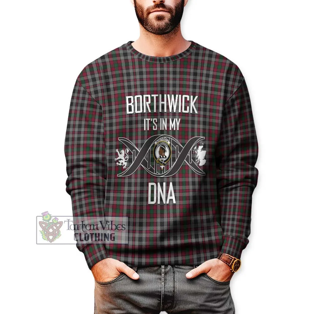 Borthwick Tartan Sweatshirt with Family Crest DNA In Me Style