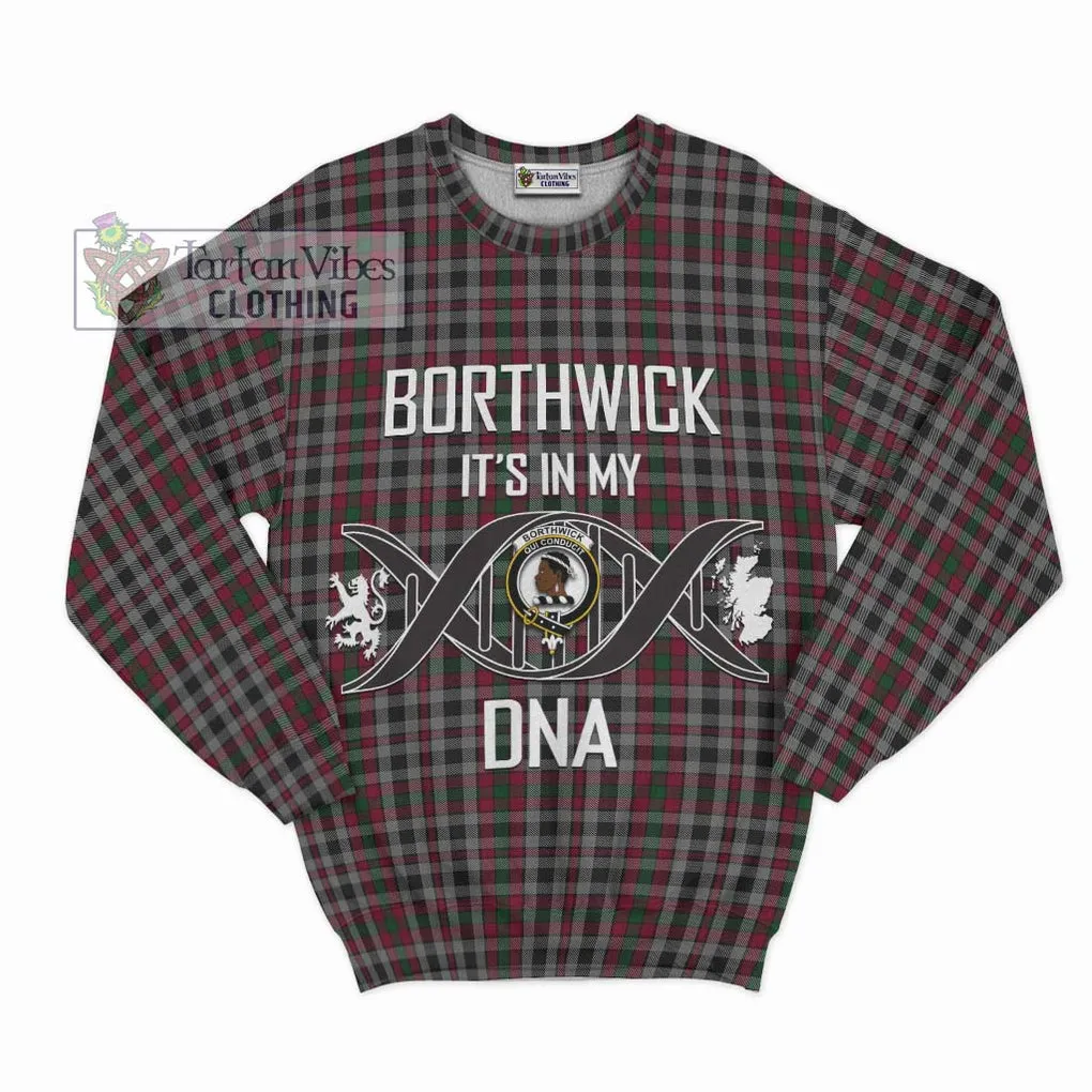 Borthwick Tartan Sweatshirt with Family Crest DNA In Me Style