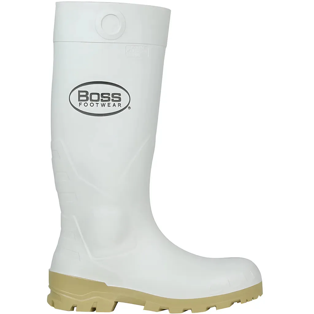 Boss 382-910/9 16" White PVC Steel Toe Boot