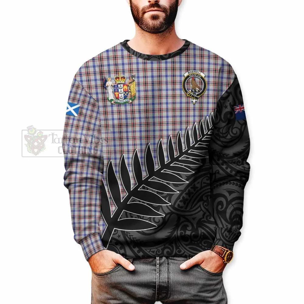 Boswell Crest Tartan Sweatshirt with New Zealand Silver Fern Half Style