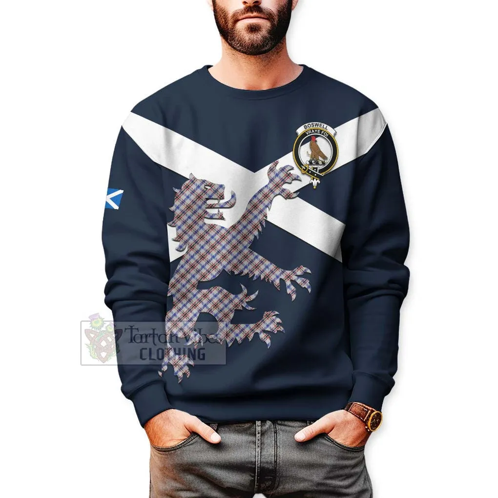 Boswell Tartan Lion Rampant Sweatshirt  Proudly Display Your Heritage with Alba Gu Brath and Clan Name