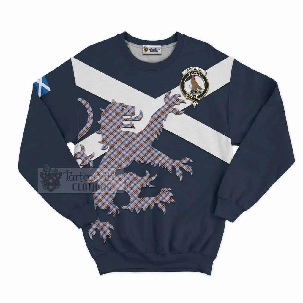 Boswell Tartan Lion Rampant Sweatshirt  Proudly Display Your Heritage with Alba Gu Brath and Clan Name