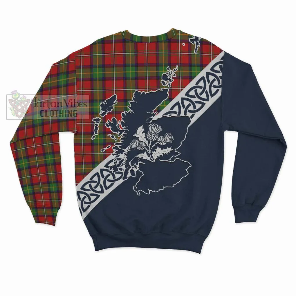 Boyd Tartan Sweatshirt Featuring Thistle and Scotland Map