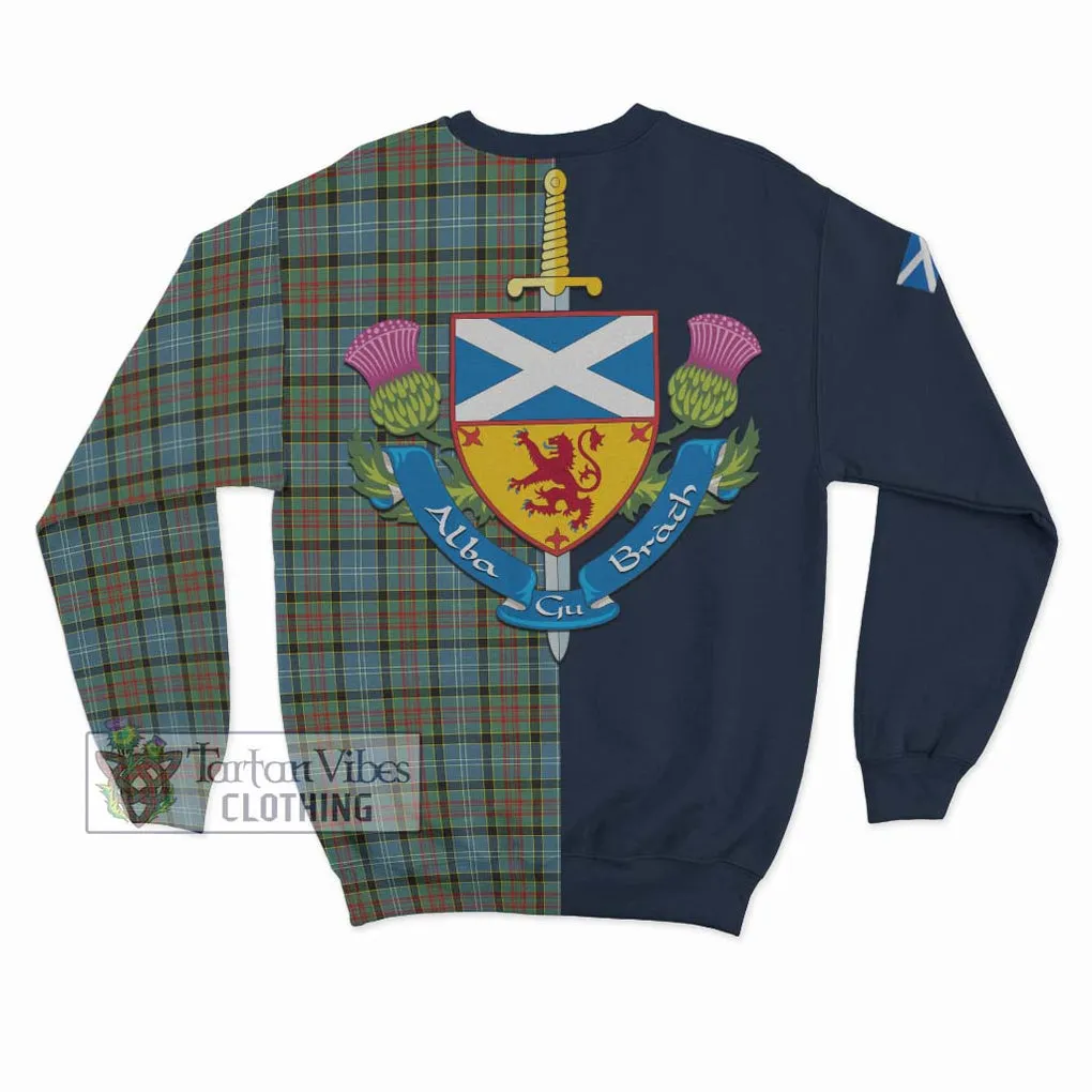 Brisbane Tartan Sweatshirt Alba with Scottish Lion Royal Arm Half Style