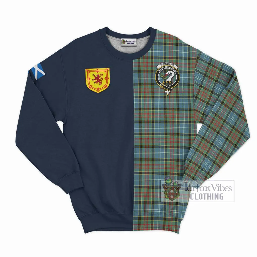 Brisbane Tartan Sweatshirt Alba with Scottish Lion Royal Arm Half Style