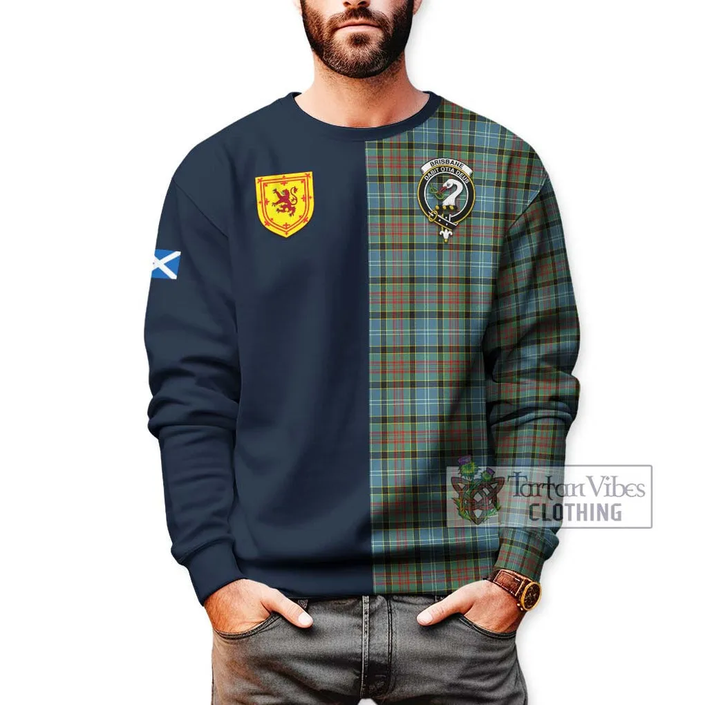 Brisbane Tartan Sweatshirt Alba with Scottish Lion Royal Arm Half Style