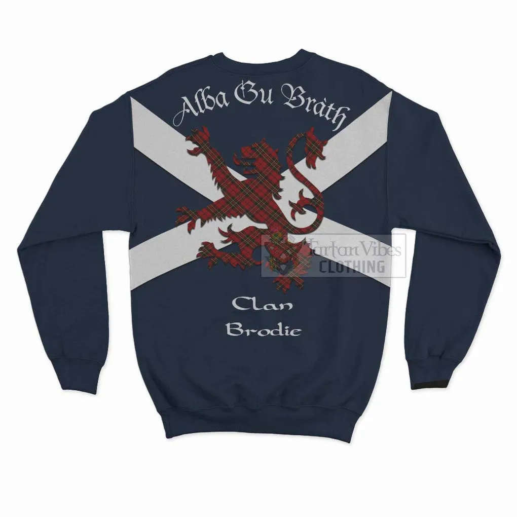 Brodie Tartan Lion Rampant Sweatshirt  Proudly Display Your Heritage with Alba Gu Brath and Clan Name