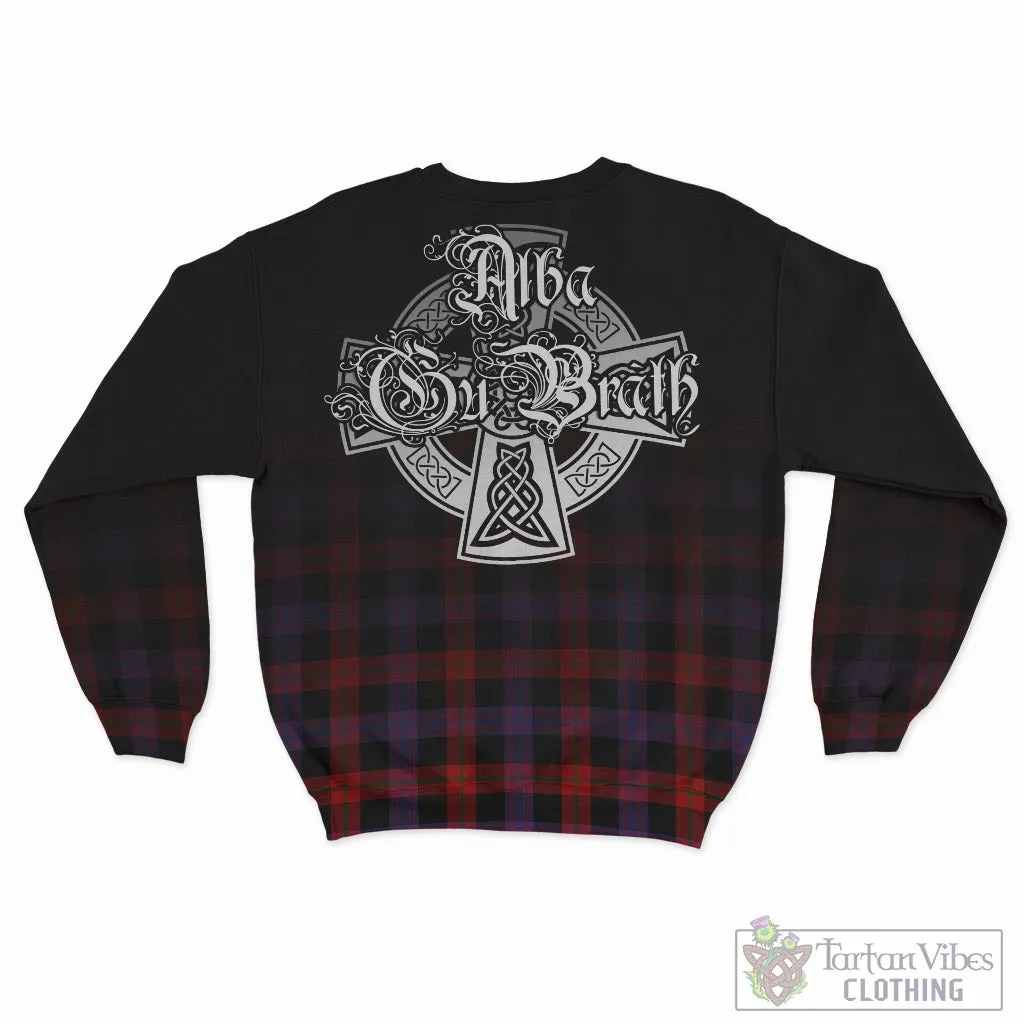 Broun Modern Tartan Sweatshirt Featuring Alba Gu Brath Family Crest Celtic Inspired