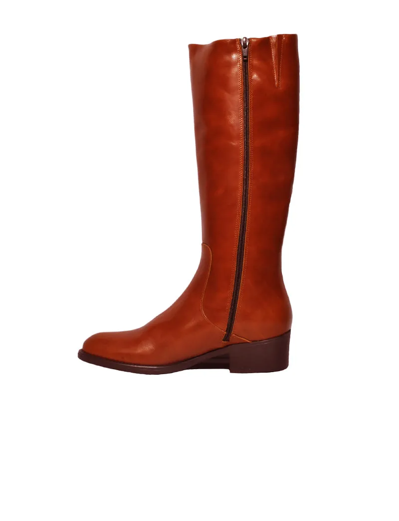 Brown Leather Knee-High Boots