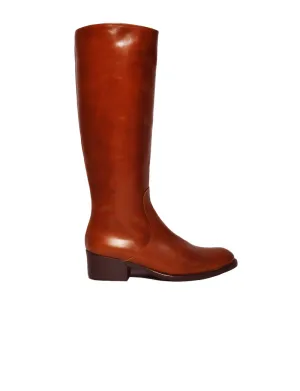 Brown Leather Knee-High Boots