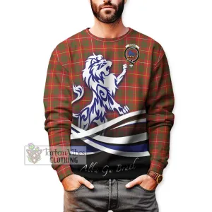 Bruce Modern Tartan Sweatshirt with Alba Gu Brath Regal Lion Emblem