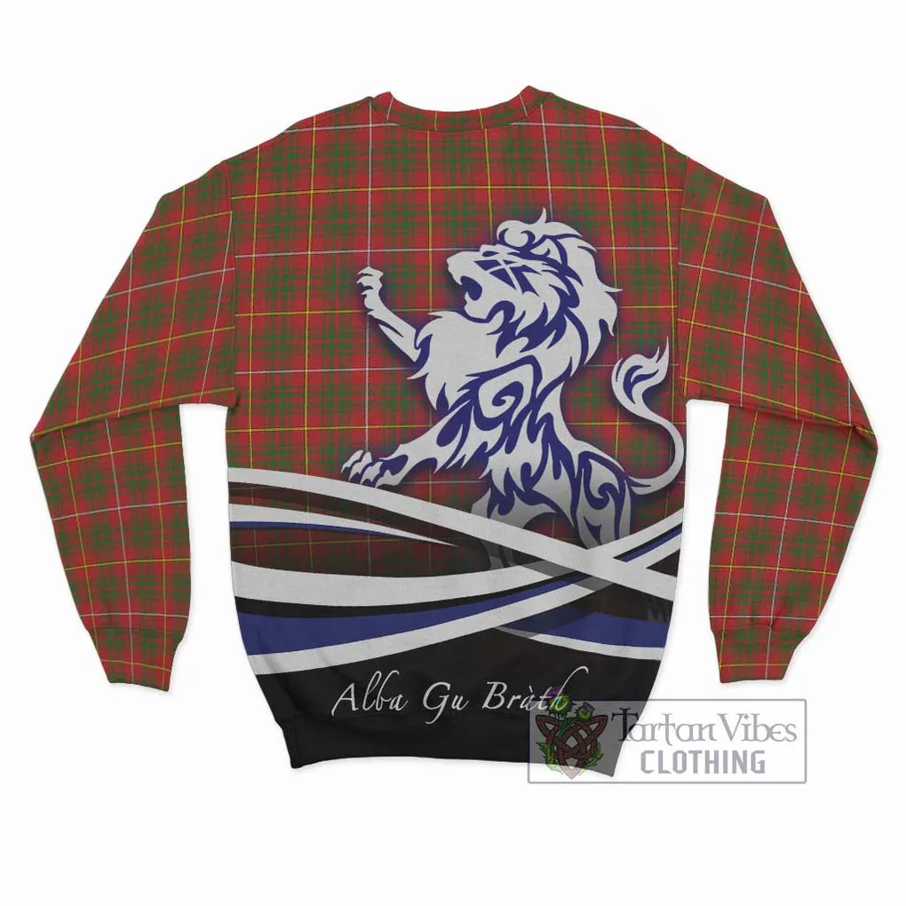 Bruce Modern Tartan Sweatshirt with Alba Gu Brath Regal Lion Emblem