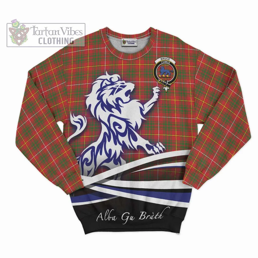 Bruce Modern Tartan Sweatshirt with Alba Gu Brath Regal Lion Emblem