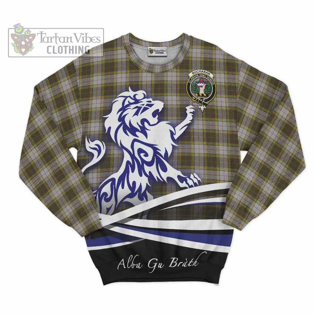 Buchanan Dress Tartan Sweatshirt with Alba Gu Brath Regal Lion Emblem