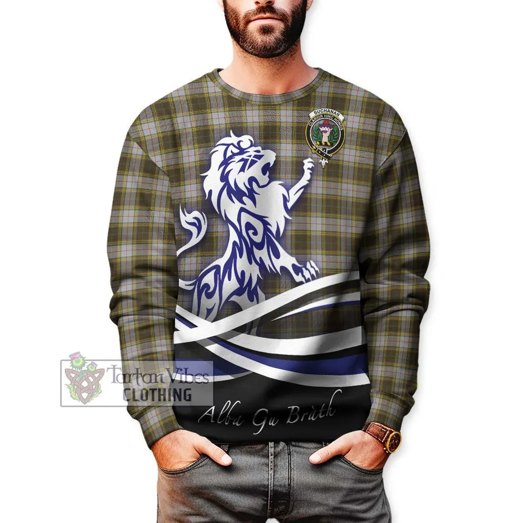 Buchanan Dress Tartan Sweatshirt with Alba Gu Brath Regal Lion Emblem