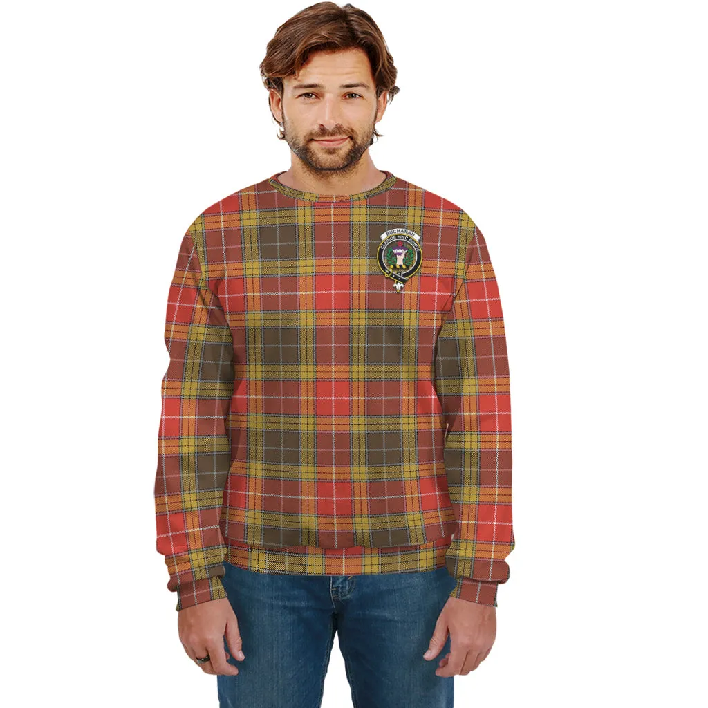 Buchanan Old Set Weathered Tartan Sweatshirt with Family Crest