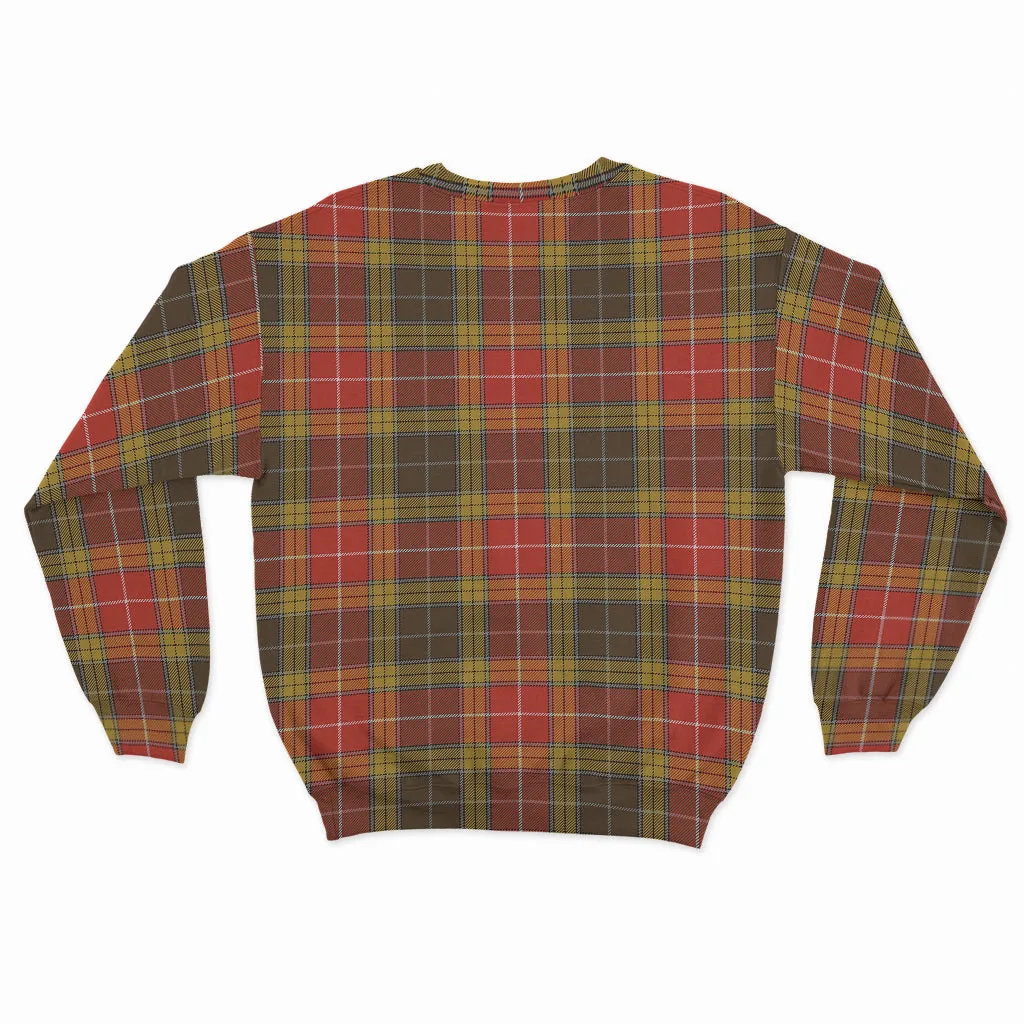 Buchanan Old Set Weathered Tartan Sweatshirt with Family Crest