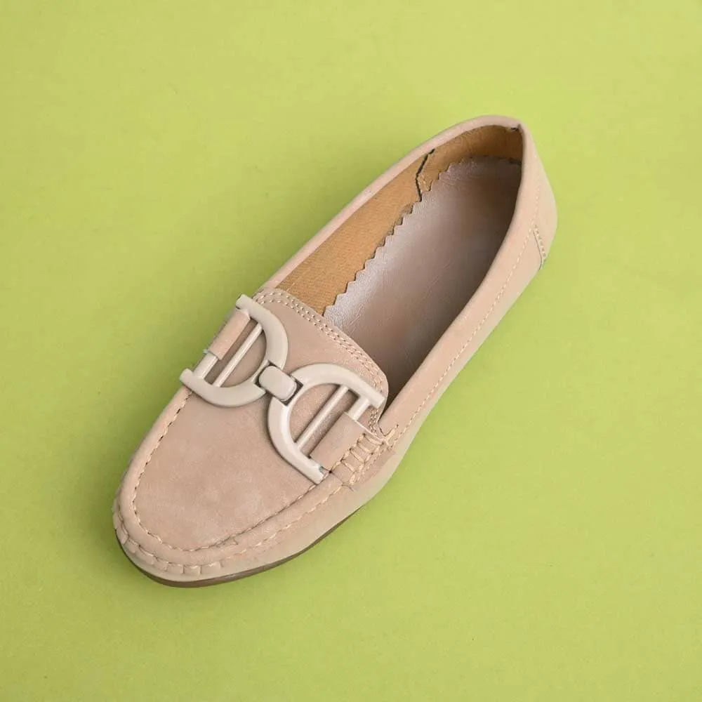 Classic Women's Buckle Design Moccasin Shoes