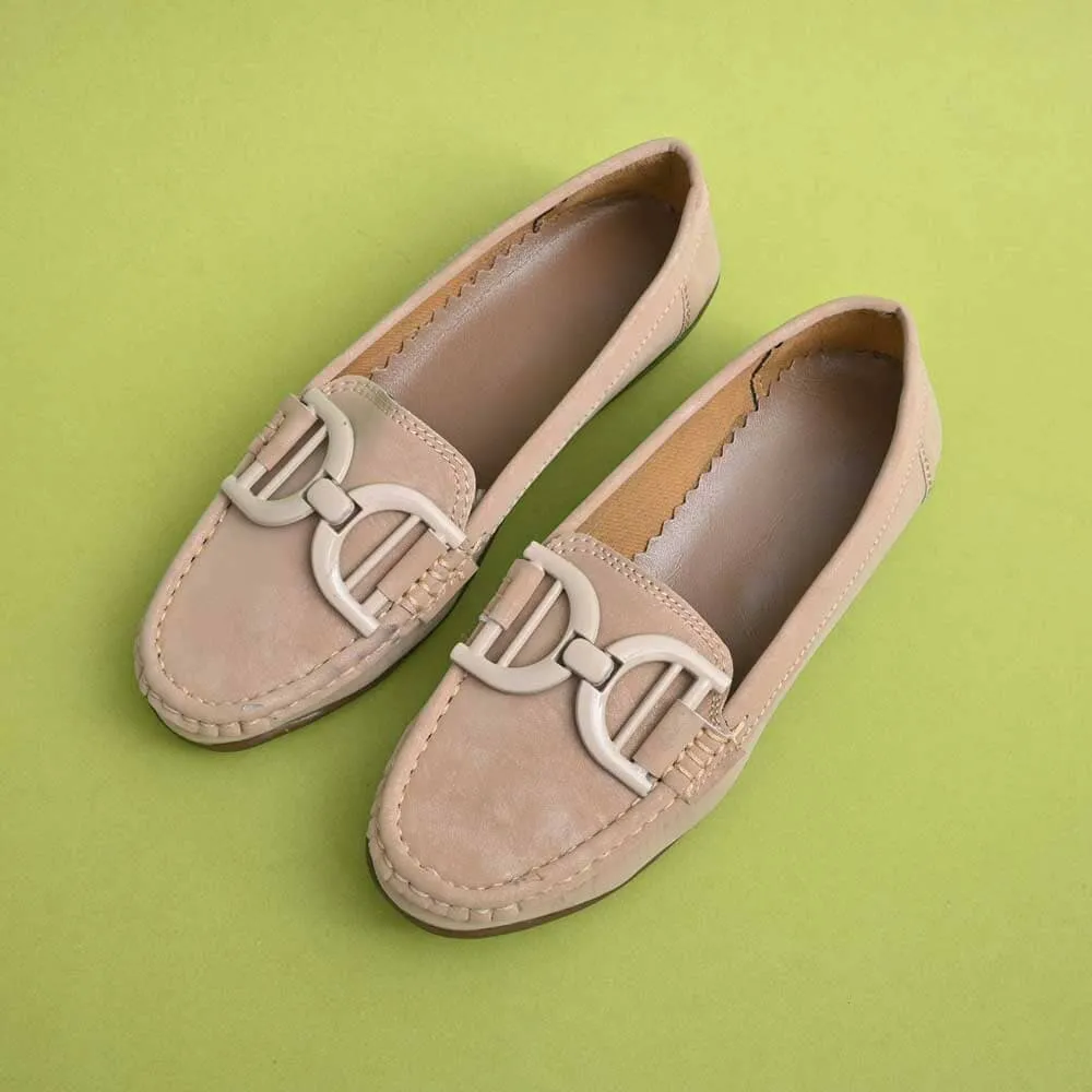 Classic Women's Buckle Design Moccasin Shoes