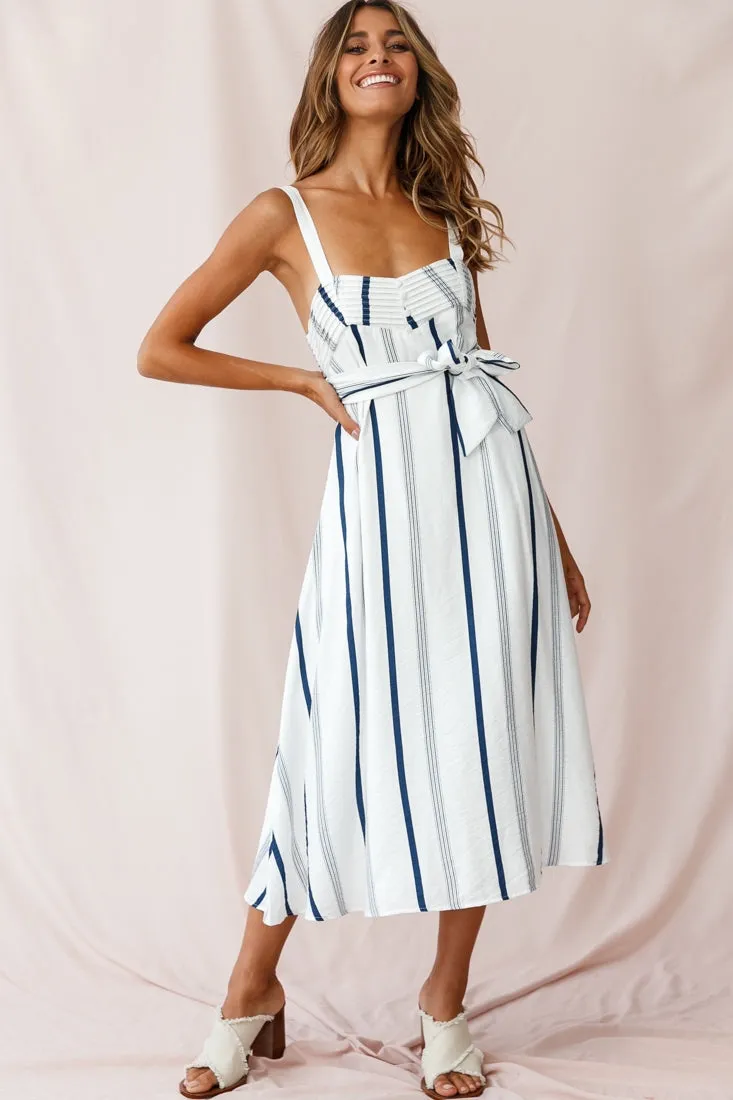 Colmar Wide Strap Midi Dress Navy