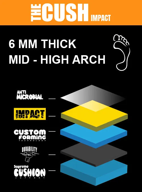 CUSH IMPACT 6MM Mid-High Arch | DCP Mangroove Insoles