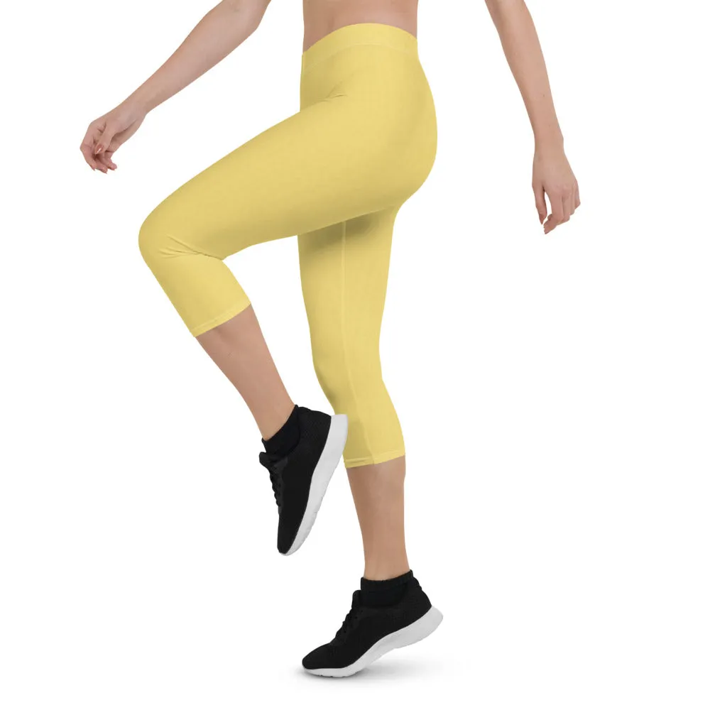 Daisy Yellow Low Waist Capri