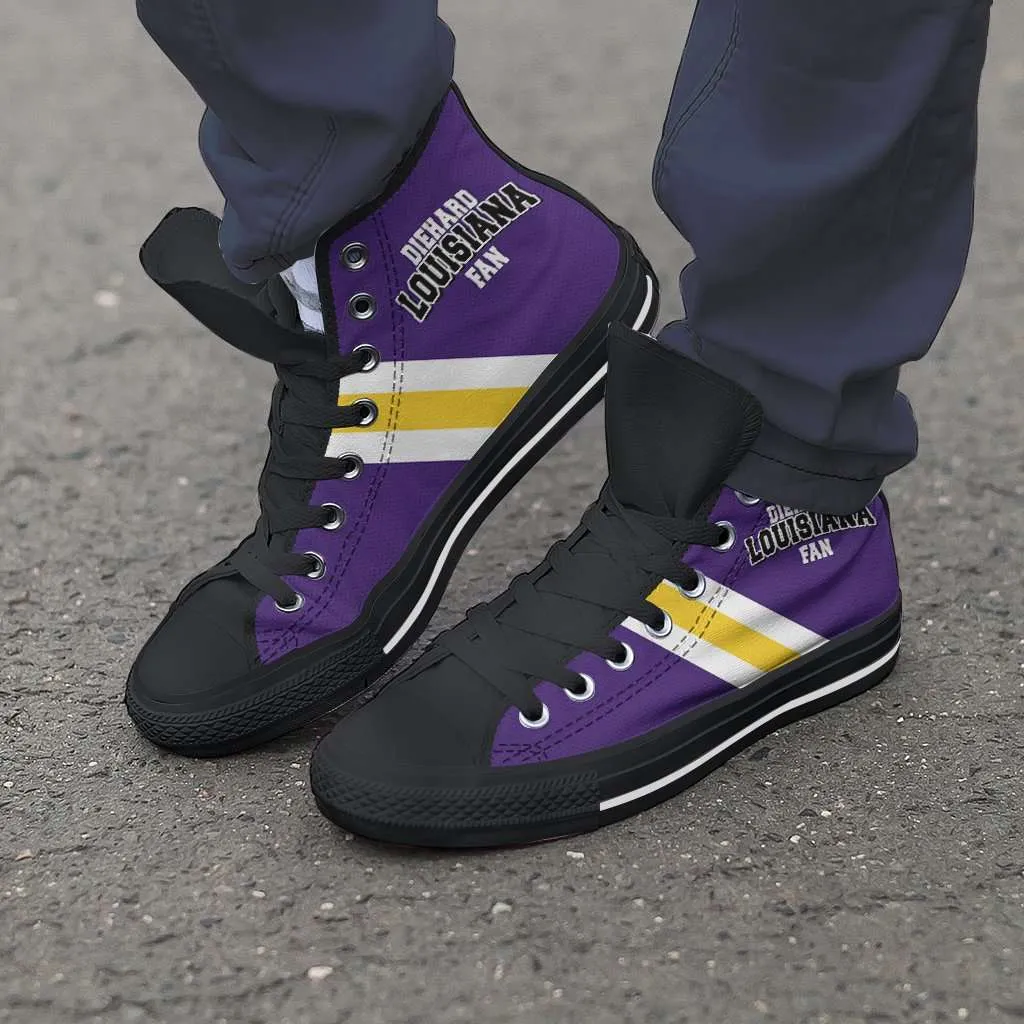 Diehard Louisiana Fan Canvas High Top Shoes