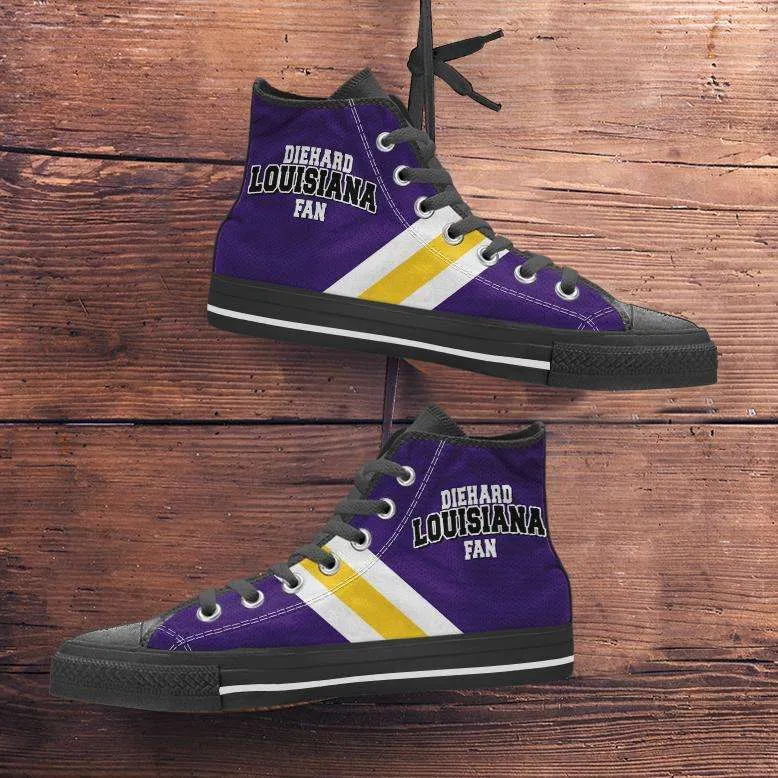 Diehard Louisiana Fan Canvas High Top Shoes