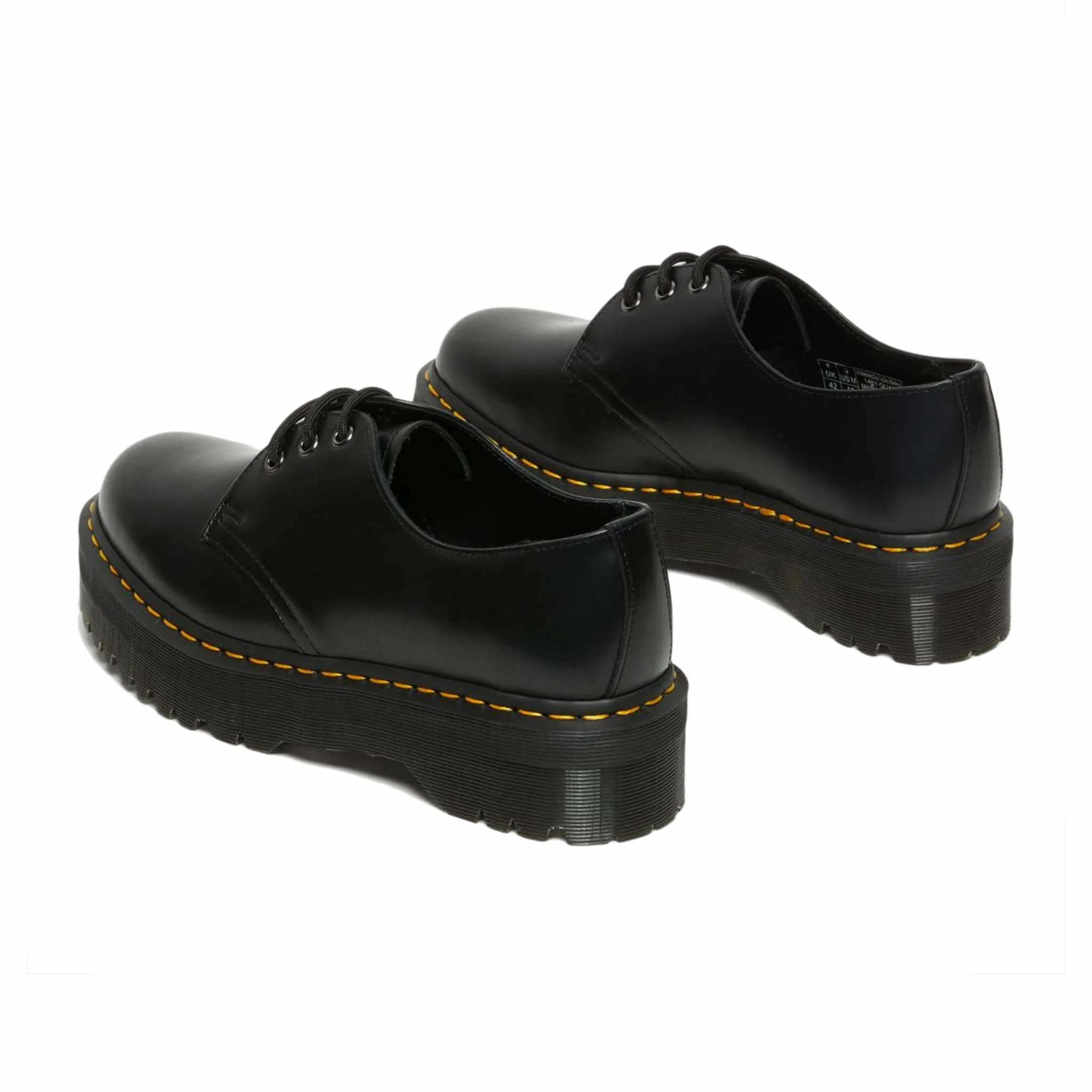 Dr. Martens 1461 Quad Smooth Leather Platform Shoes (Black)