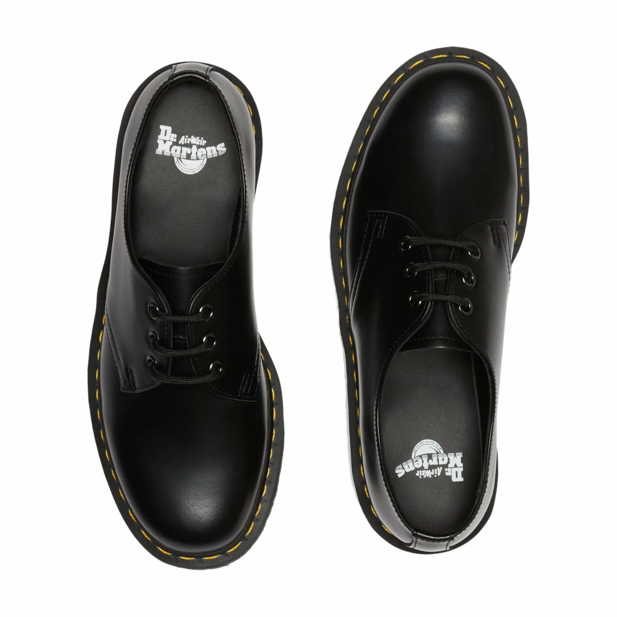 Dr. Martens 1461 Quad Smooth Leather Platform Shoes (Black)