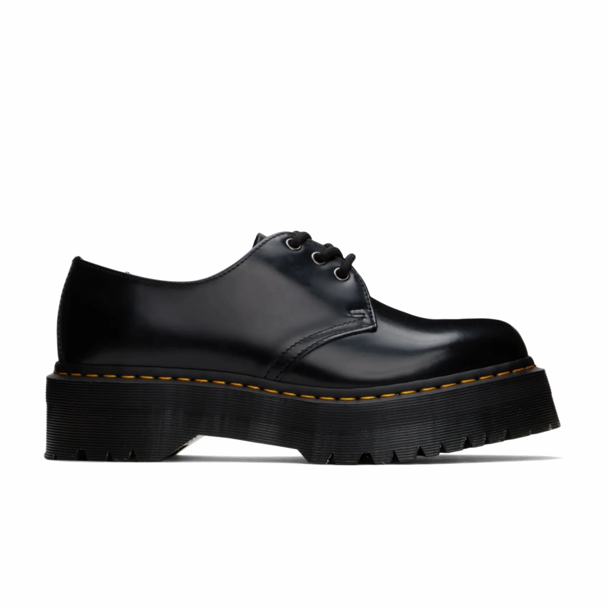 Dr. Martens 1461 Quad Smooth Leather Platform Shoes (Black)