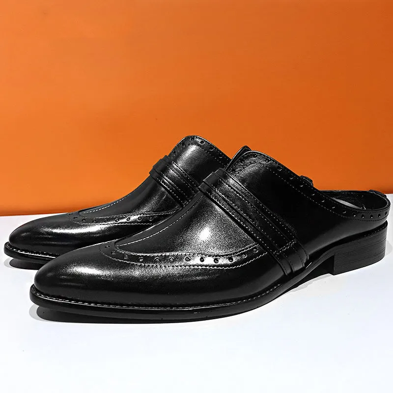 ElegantLux Leather Business Slippers)