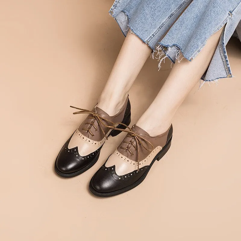 Eliza - Flat Casual Genuine Leather Oxford Shoes for Women