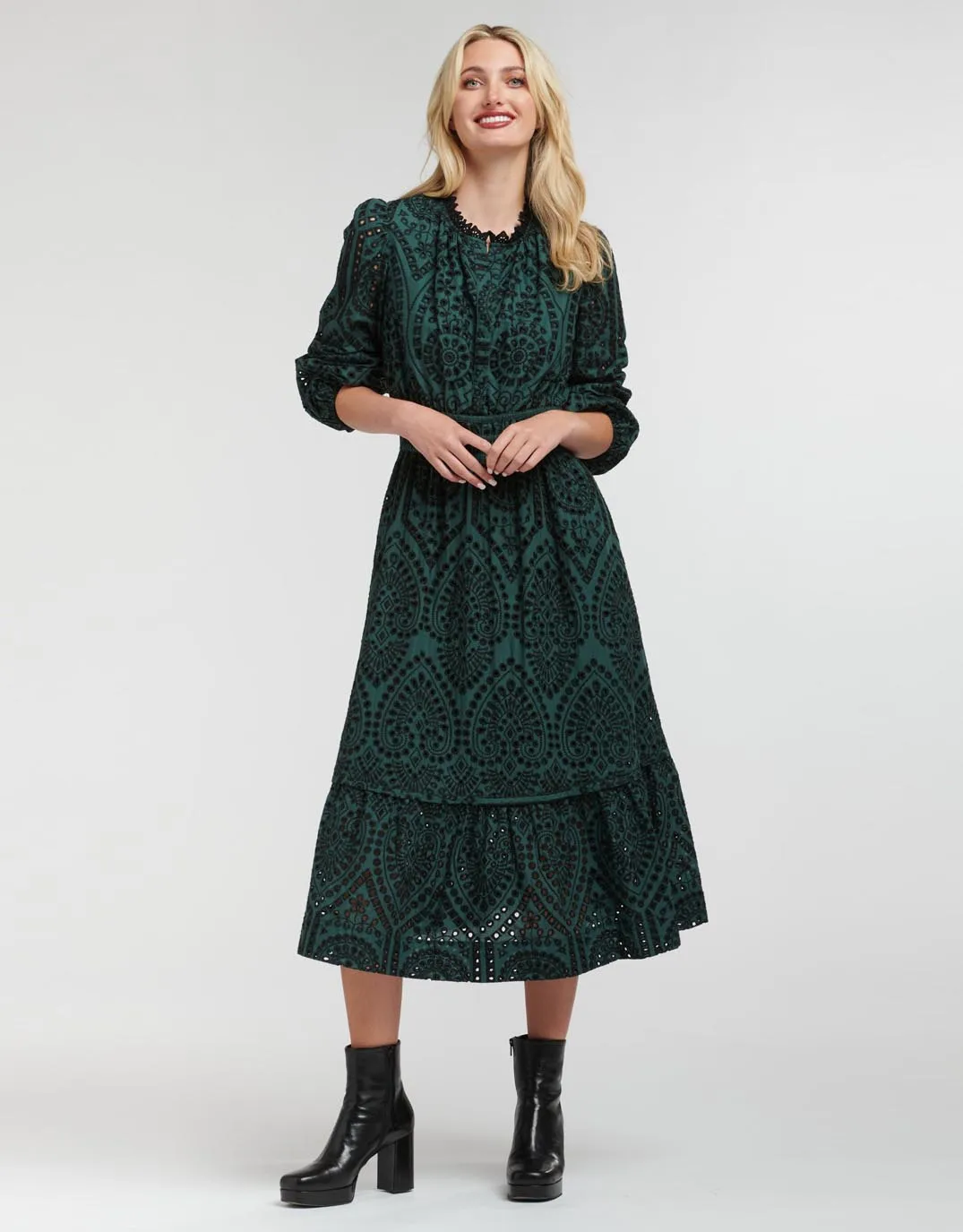 Evermore Dress - Pine/Black