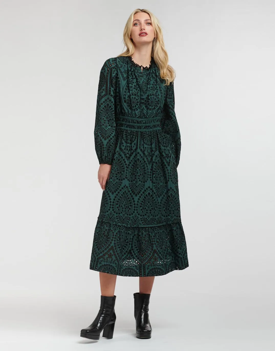 Evermore Dress - Pine/Black