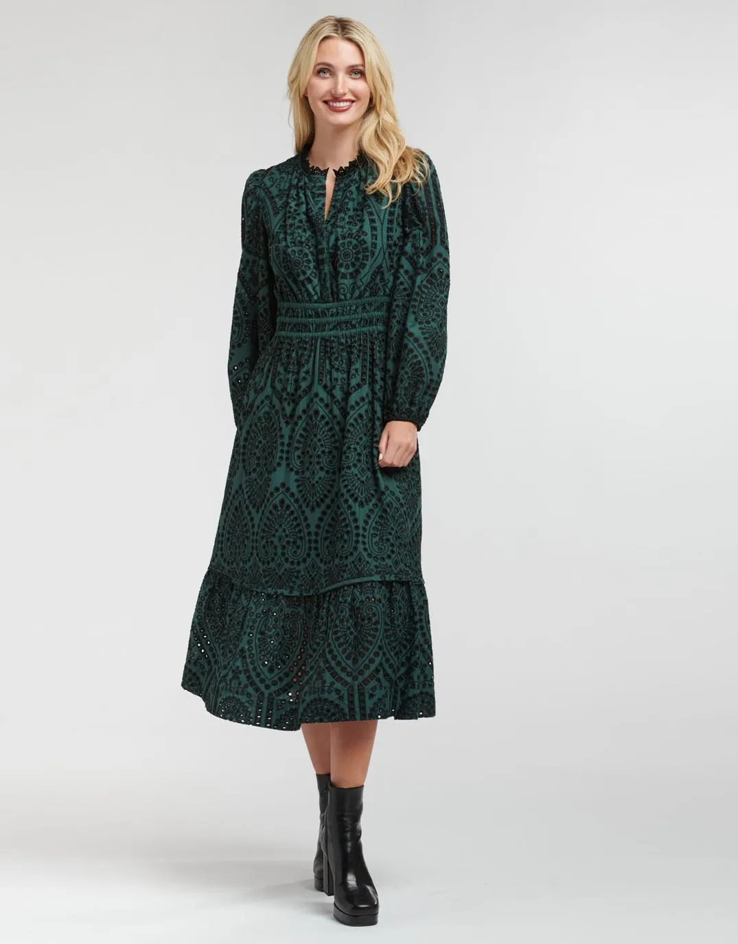 Evermore Dress - Pine/Black