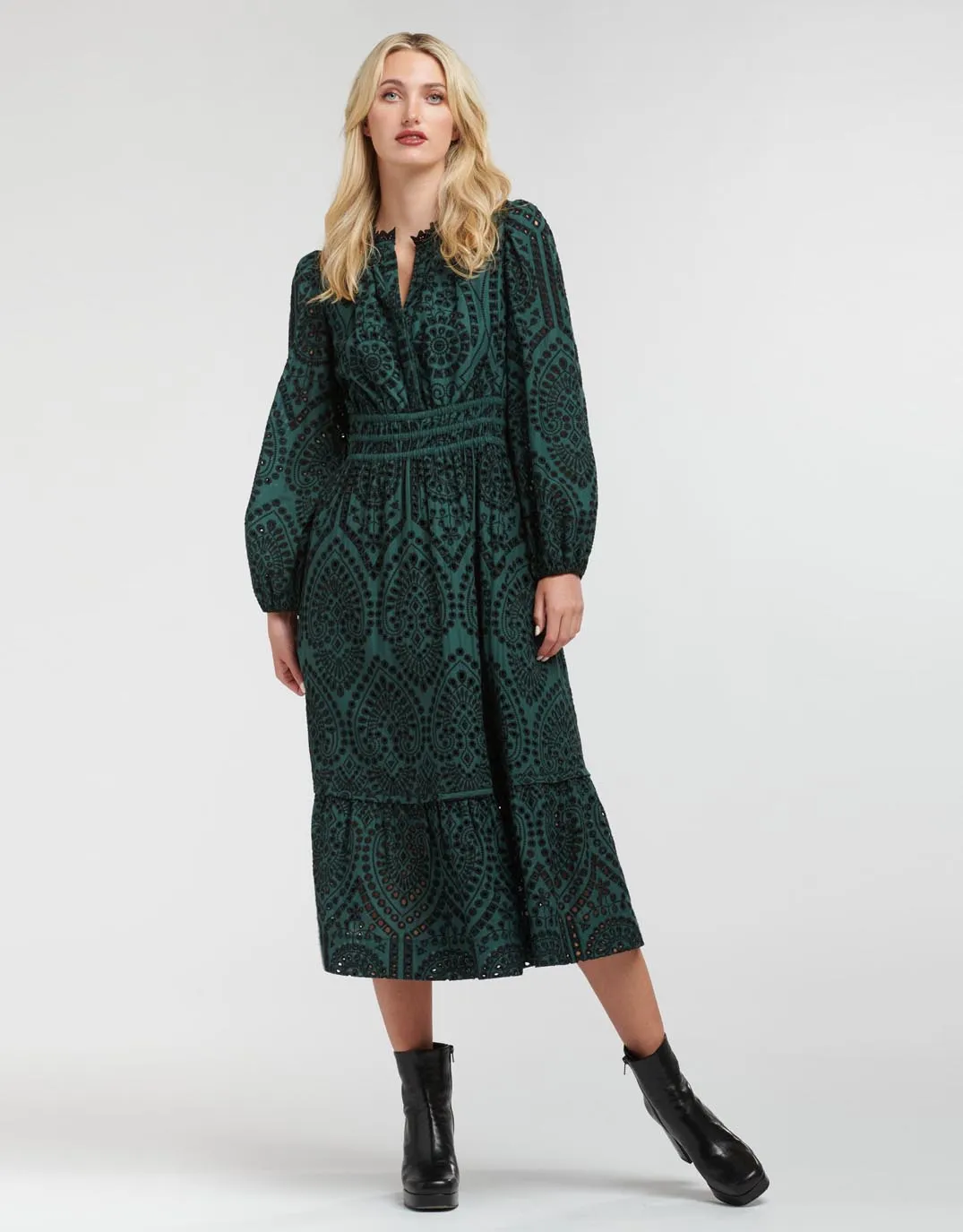 Evermore Dress - Pine/Black