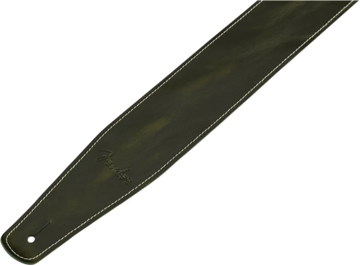 Fender Broken-In Leather Strap, Green 2.5''