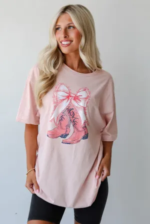 FINAL SALE - Boots & Bows Blush Graphic Tee