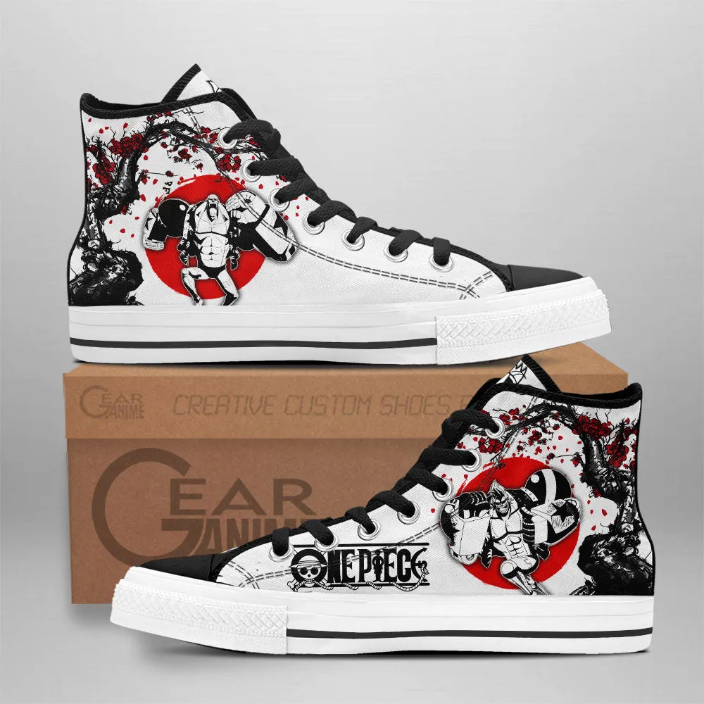 Franky High Top Shoes Custom Anime OP Sneakers Japan Style