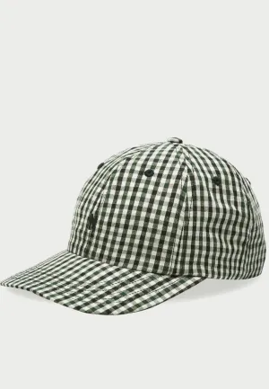 Gingham Sports Cap - dark navy